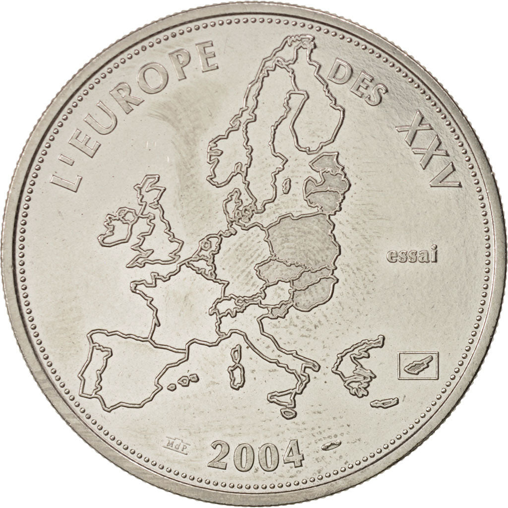 France, Medal, L'Europe des XXV, Politics, Society, War, 2004, MS(65-70), Nickel