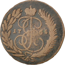 RUSSIA, 2 Kopeks, 1765, Moscow, KM #58.5, VF(30-35), Copper, 18.17