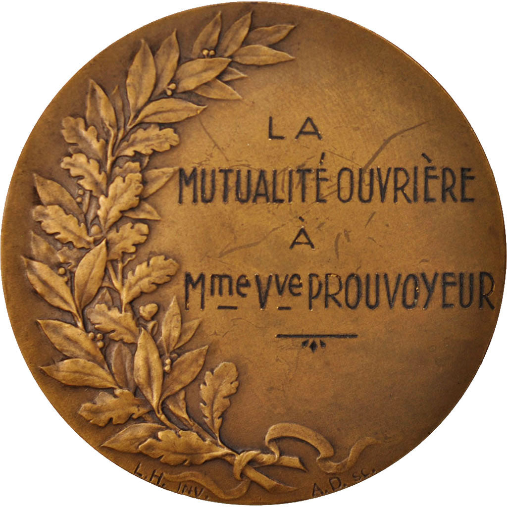Francia, Medal, Ville de Lille, La Mutualité Ouvrière, Politics, Society, War