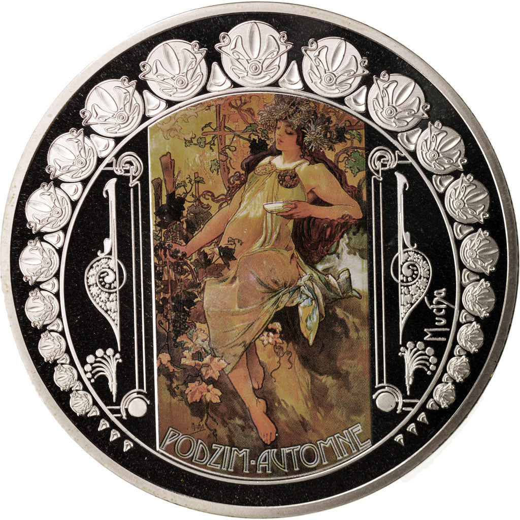 France, Medal, Mucha, Les quatre saisons, Automne, Arts & Culture, 2014, FDC