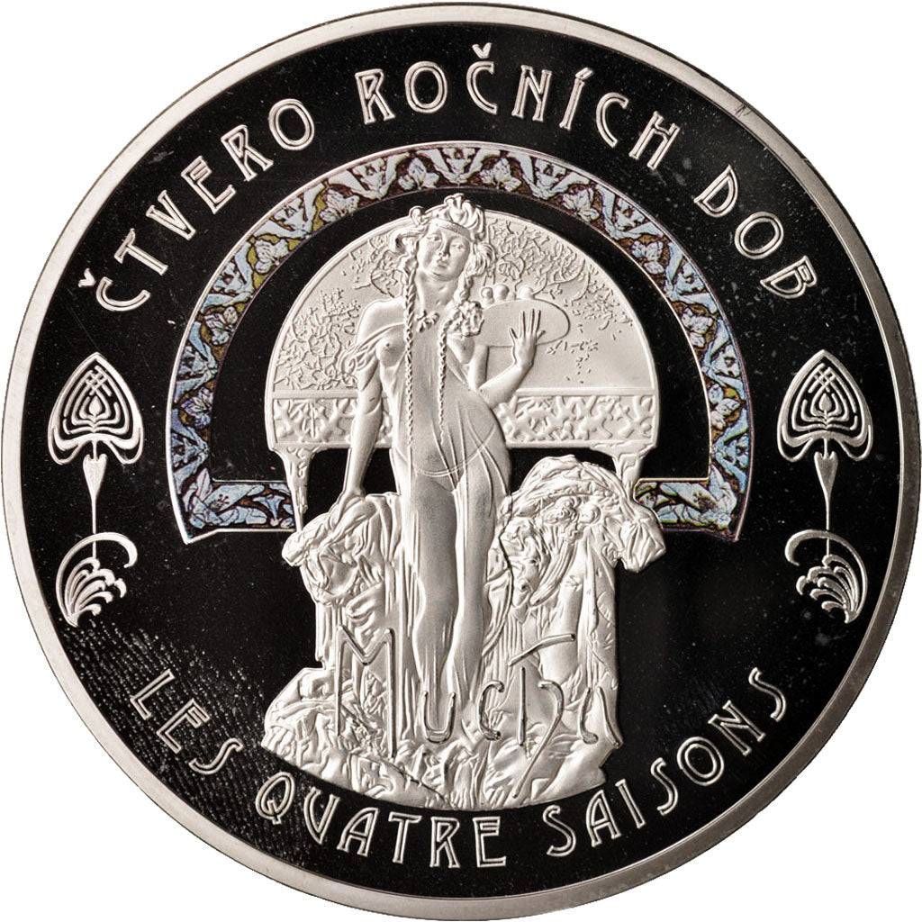 France, Medal, Mucha, Les quatre saisons, Automne, Arts & Culture, 2014, FDC