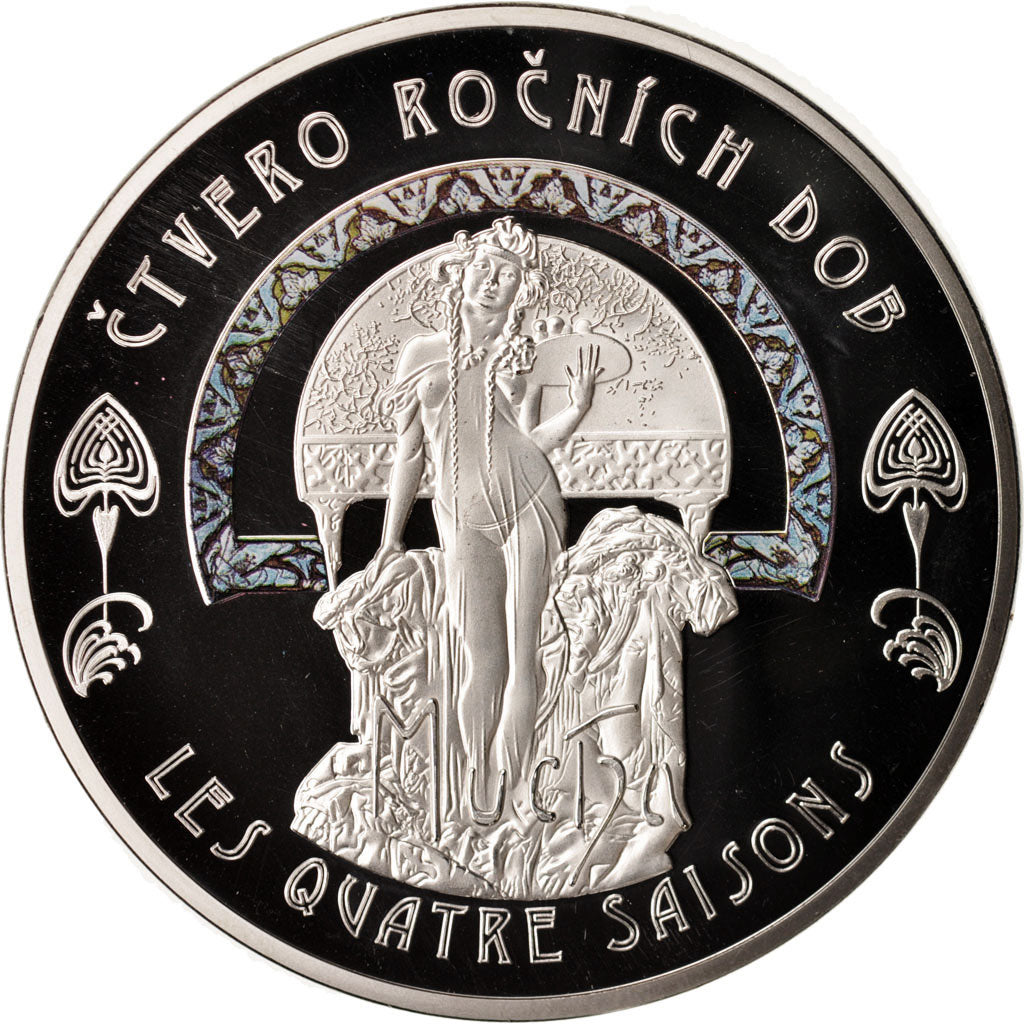 France, Medal, Mucha, Les quatre saisons, Hiver, Arts & Culture, 2014, FDC