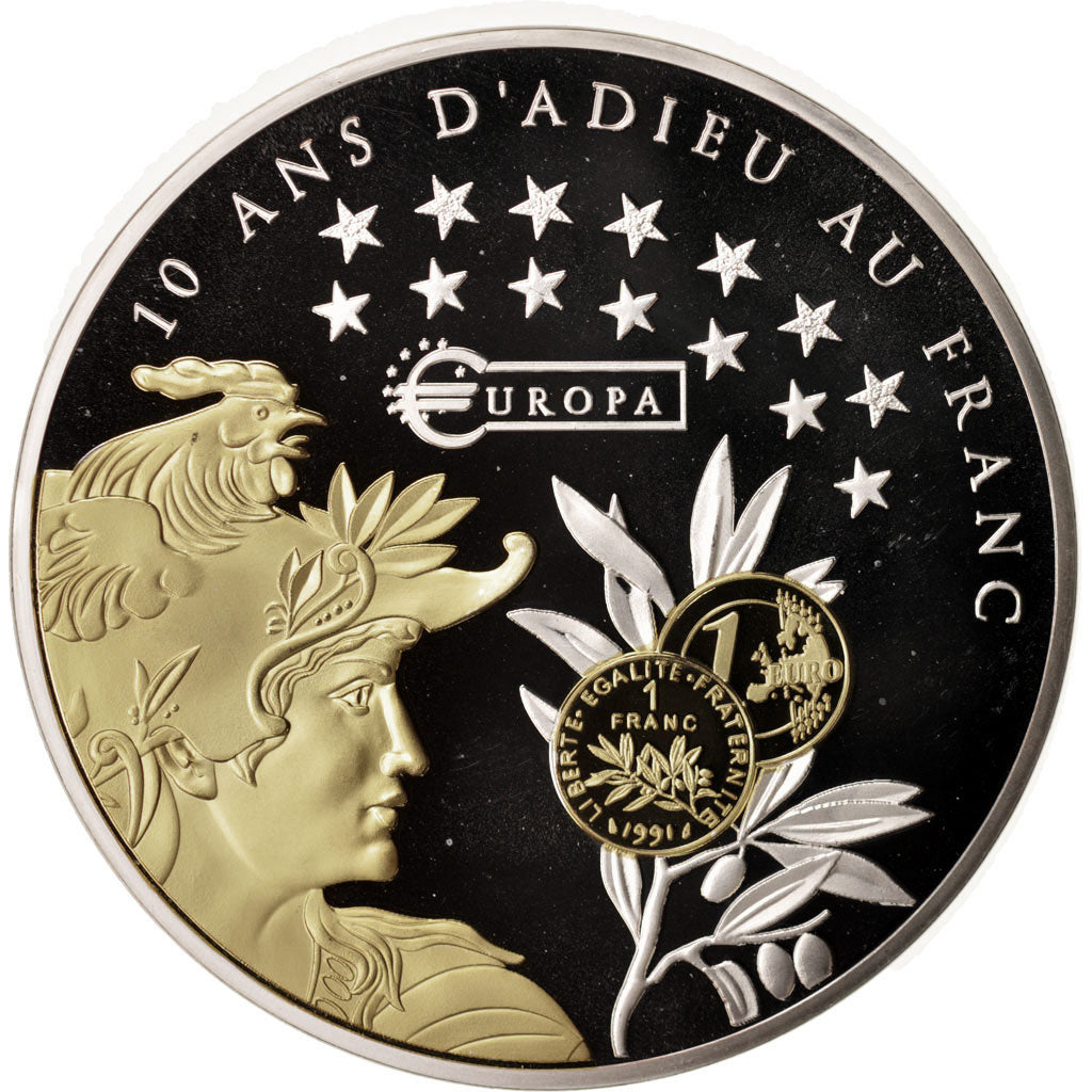 France, Medal, 10 ans d'adieu au Franc, 500 Francs, Arts & Culture, Undated