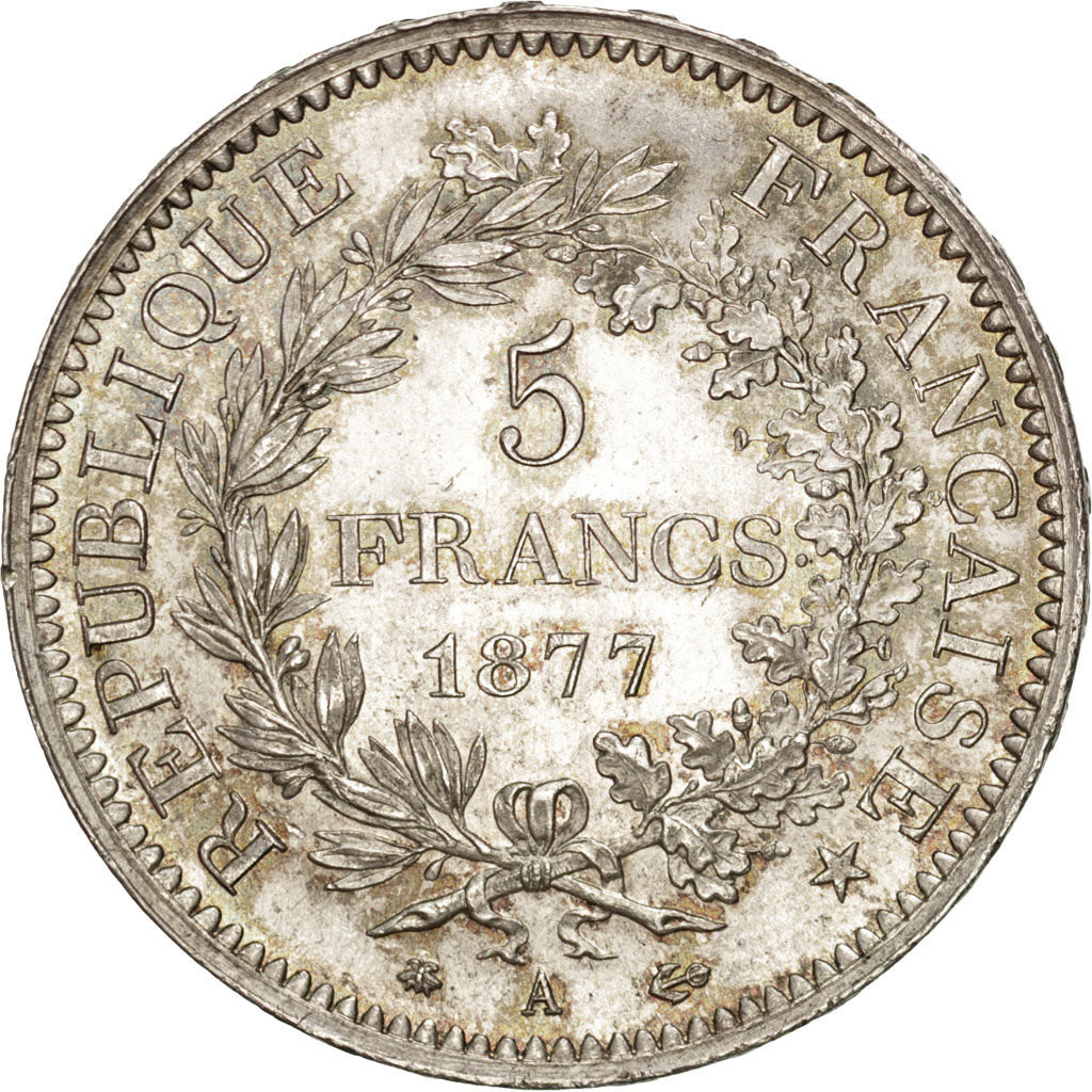 France, Hercule, 5 Francs, 1877, Paris, KM:820.1, PCGS MS65