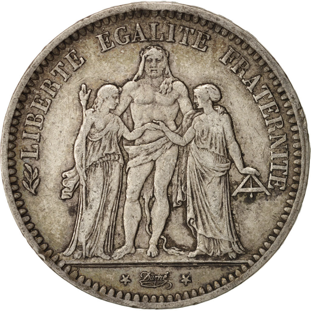 France, Hercule, 5 Francs, 1848, Strasbourg, VF(30-35), Silver, KM:756.2