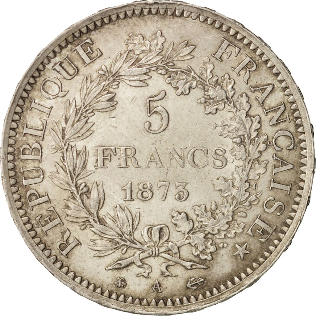France, Hercule, 5 Francs, 1873, Paris, SUP, Argent, KM:820.1, Gadoury:745