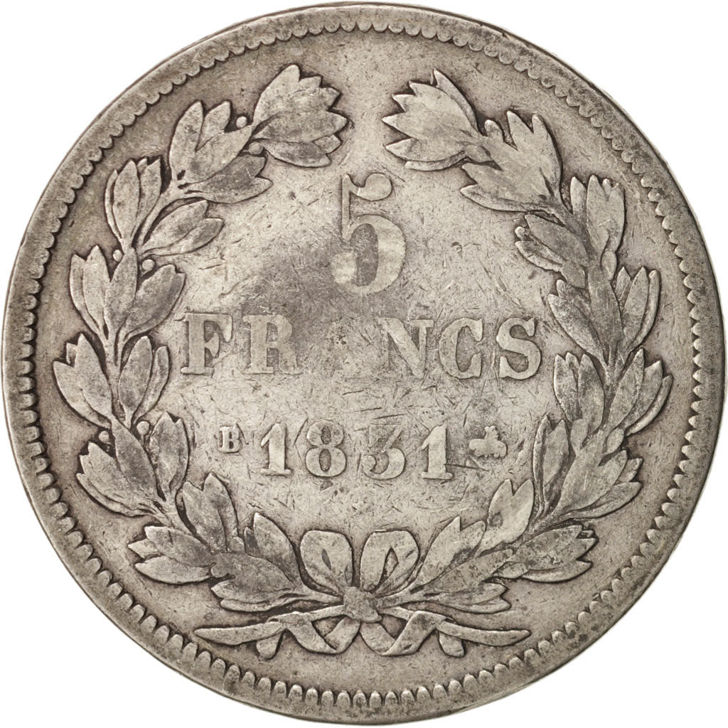 France, Louis-Philippe, 5 Francs, 1831, Rouen, TB, Argent, KM:745.2