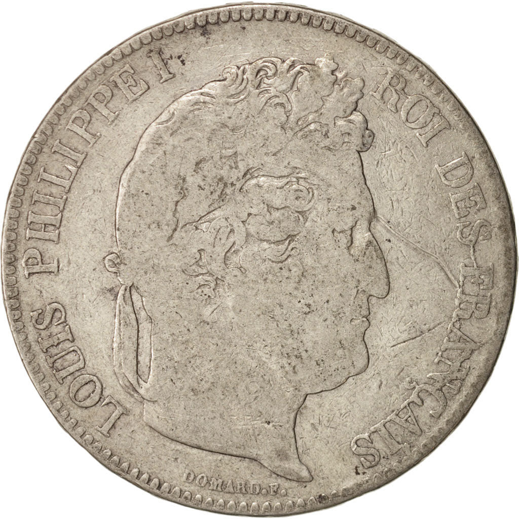 Coin, France, Louis-Philippe, 5 Francs, 1833, Bayonne, F(12-15), Silver