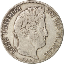 France, Louis-Philippe, 5 Francs, 1840, Rouen, VF(20-25), Silver, KM:749.2