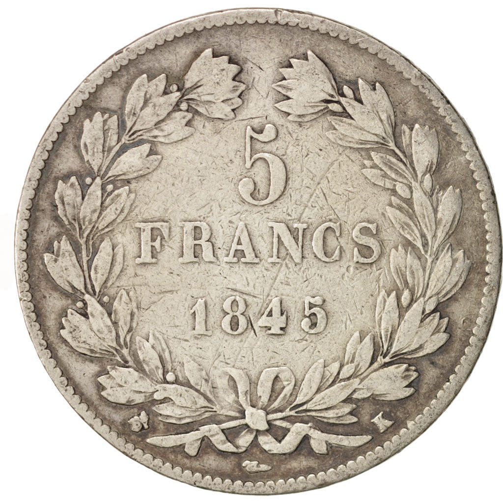 France, Louis-Philippe, 5 Francs, 1845, Bordeaux, TB, Argent, KM:749.7