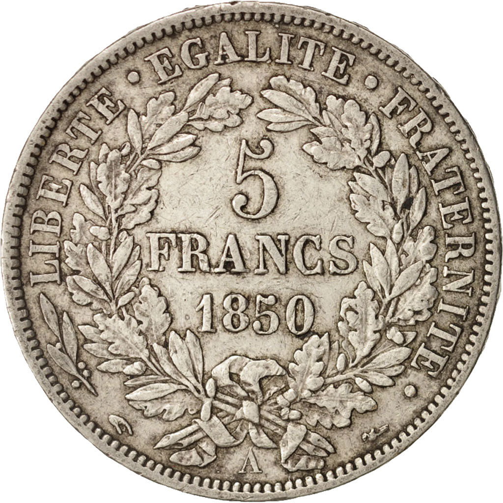 France, Cérès, 5 Francs, 1850, Paris, EF(40-45), Silver, KM:761.1, Gadoury:719