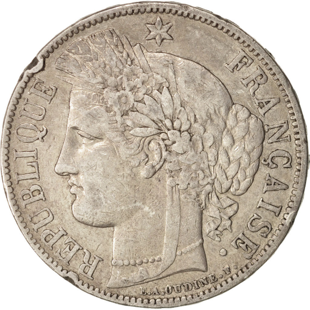 Frankreich, Cérès, 5 Francs, 1870, Paris, S, Silber, KM:819, Gadoury:743