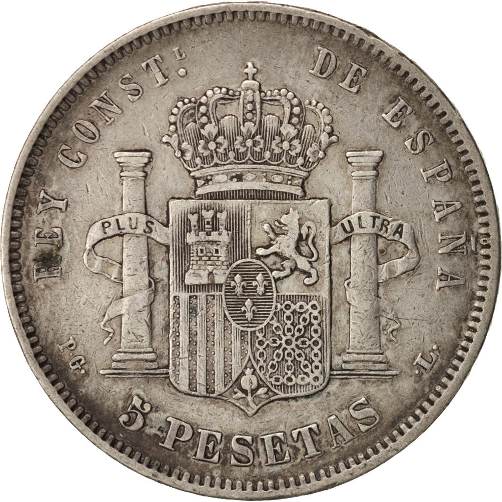 Spain, Alfonso XIII, 5 Pesetas, 1893, Madrid, EF(40-45), Silver, KM:700