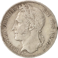 Moneta, Belgio, Leopold I, 5 Francs, 5 Frank, 1848, MB+, Argento, KM:3.2