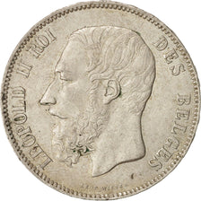 Belgium, Leopold II, 5 Francs, 5 Frank, 1873, AU(50-53), Silver, KM:24