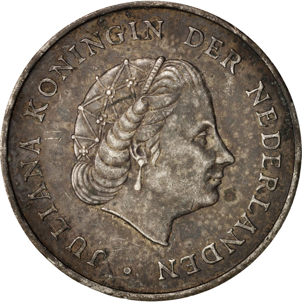 Monnaie, Pays-Bas, Juliana, 2-1/2 Gulden, 1964, TTB+, Argent, KM:185