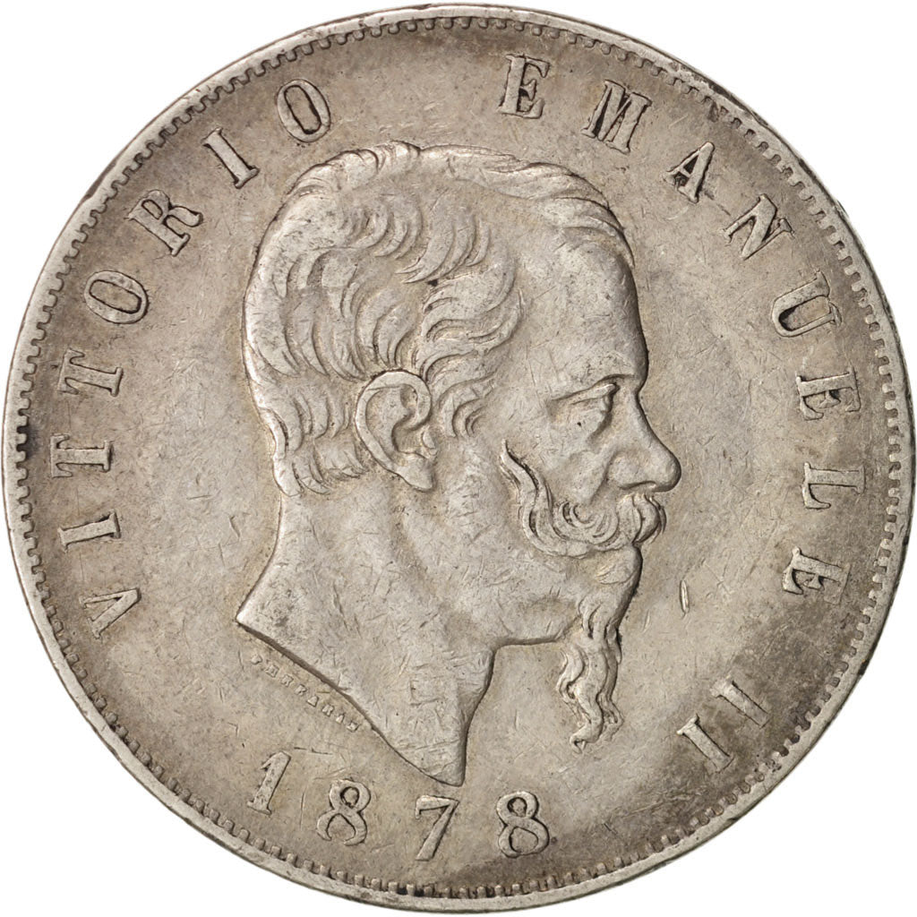 Monnaie, Italie, Vittorio Emanuele II, 5 Lire, 1878, Rome, TB+, Argent, KM:8.4