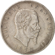 Monnaie, Italie, Vittorio Emanuele II, 5 Lire, 1878, Rome, TB+, Argent, KM:8.4