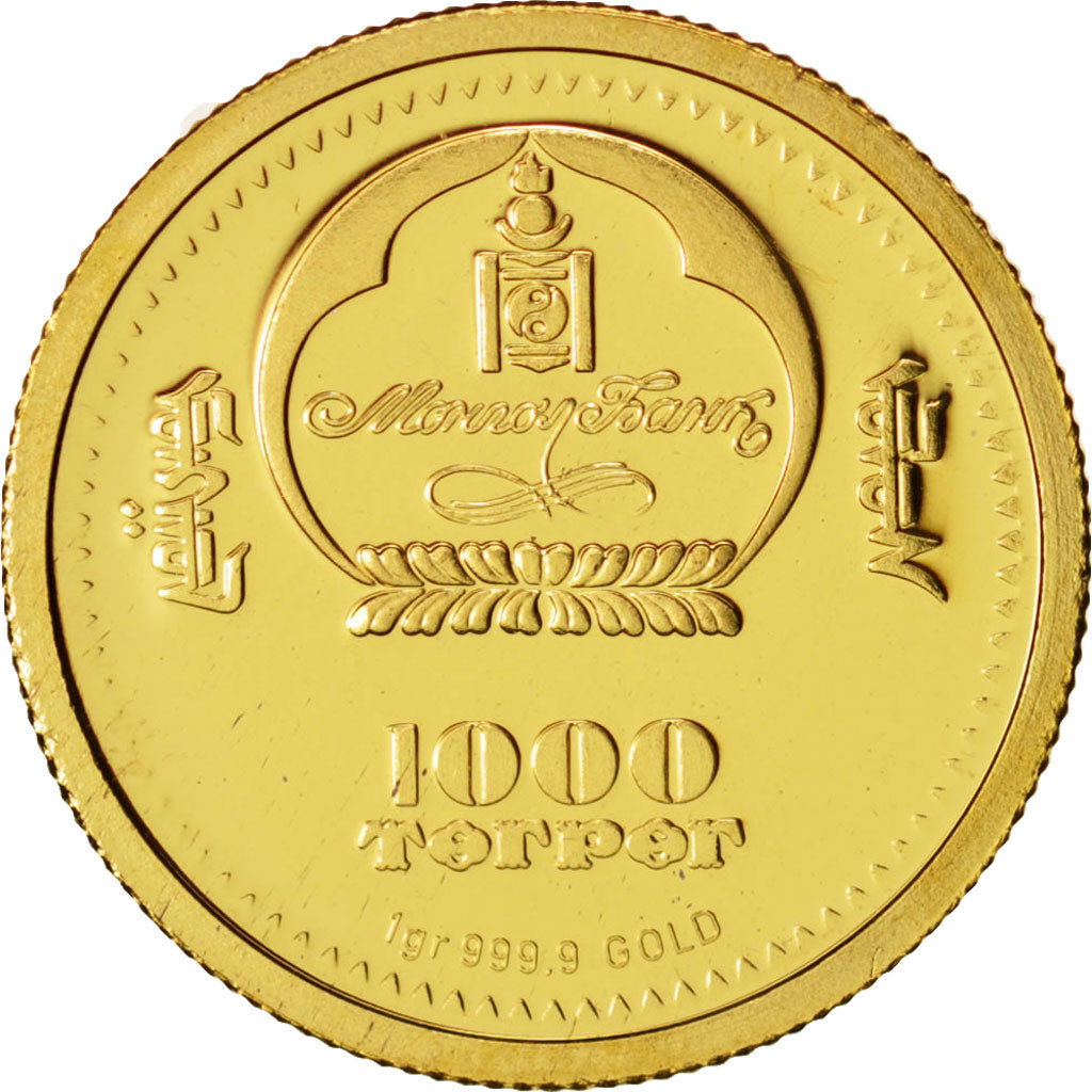Mongolei, 1000 Togrog, 2008, STGL, Gold