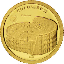 Mongolia, 1000 Togrog, Colosseum, 2008, MS(65-70), Gold