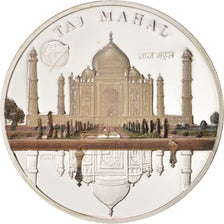 Mongolia, 100 Tugrik, Taj Mahal, 2008, MS(65-70), Silver, KM:321