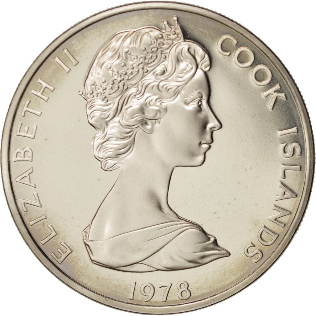 Cook Islands, Elizabeth II, 20 Cents, 1978, Franklin Mint, USA, MS(65-70)
