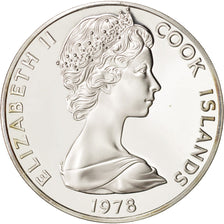 Isole Cook, Elizabeth II, 5 Dollars, 1978, Franklin Mint, USA, FDC, Argento