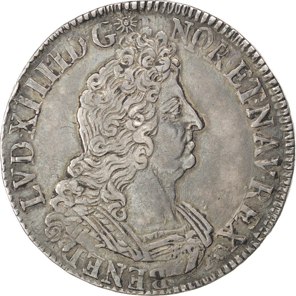 FRANCE, Écu aux insignes, ECU, 1701, Paris, KM #329.1, EF(40-45), Silver, ...