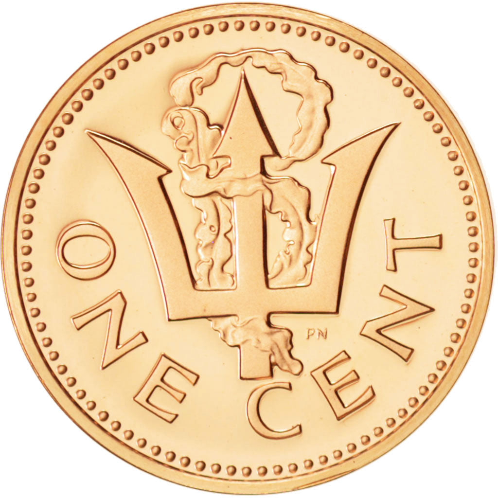 Moneda, Barbados, Cent, 1975, Franklin Mint, FDC, Bronce, KM:10
