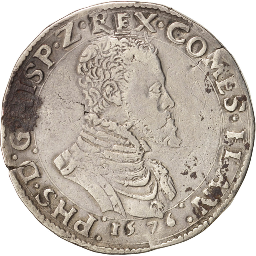 Belgium, Philippe, Ecu, 1576, Bruges, VF(30-35), Silver