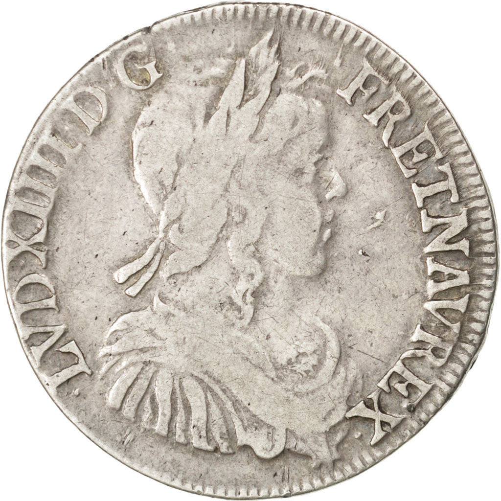 Coin, France, Louis XIV, 1/2 Écu à la mèche longue, 1/2 Ecu, 1650, Bayonne