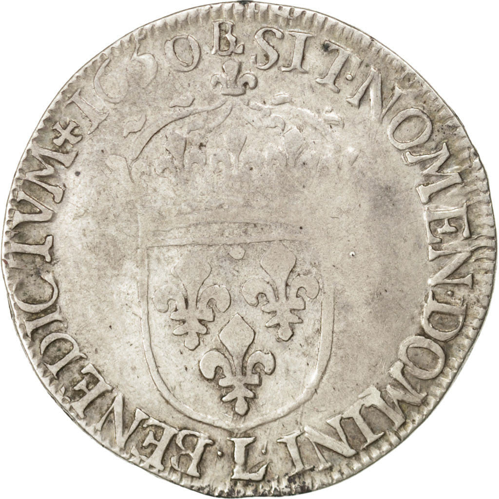 Coin, France, Louis XIV, 1/2 Écu à la mèche longue, 1/2 Ecu, 1650, Bayonne