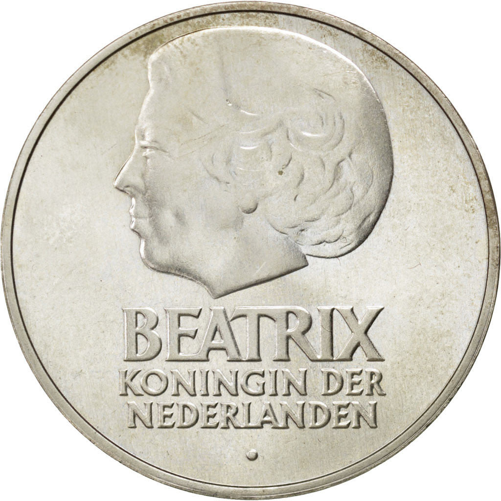 Moneda, Países Bajos, Beatrix, 50 Gulden, 1982, SC, Plata, KM:207