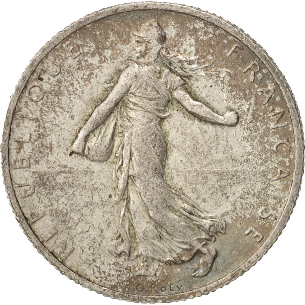France, Semeuse, 2 Francs, 1914, Paris, EF(40-45), Silver, KM:845.1, Gadoury:532