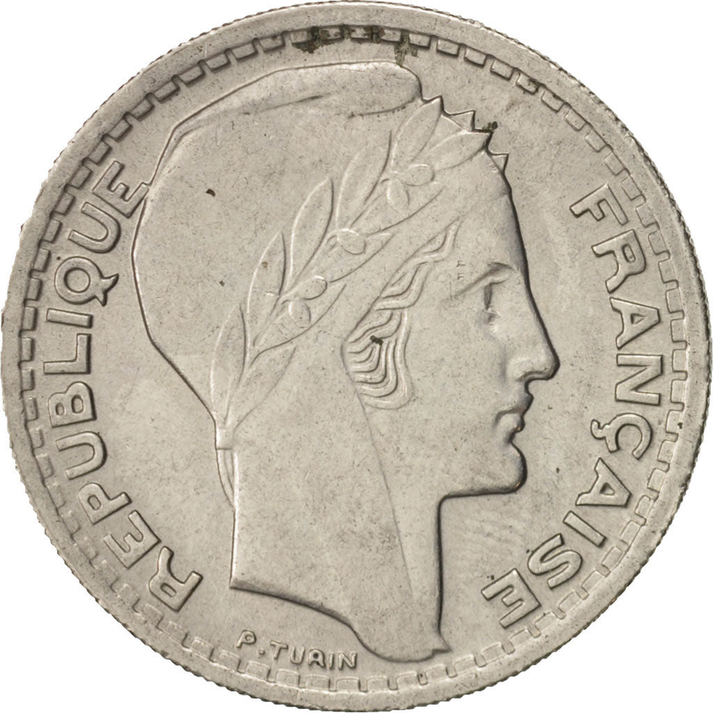 France, Turin, 10 Francs, 1947, Beaumont - Le Roger, AU(55-58), Copper-nickel