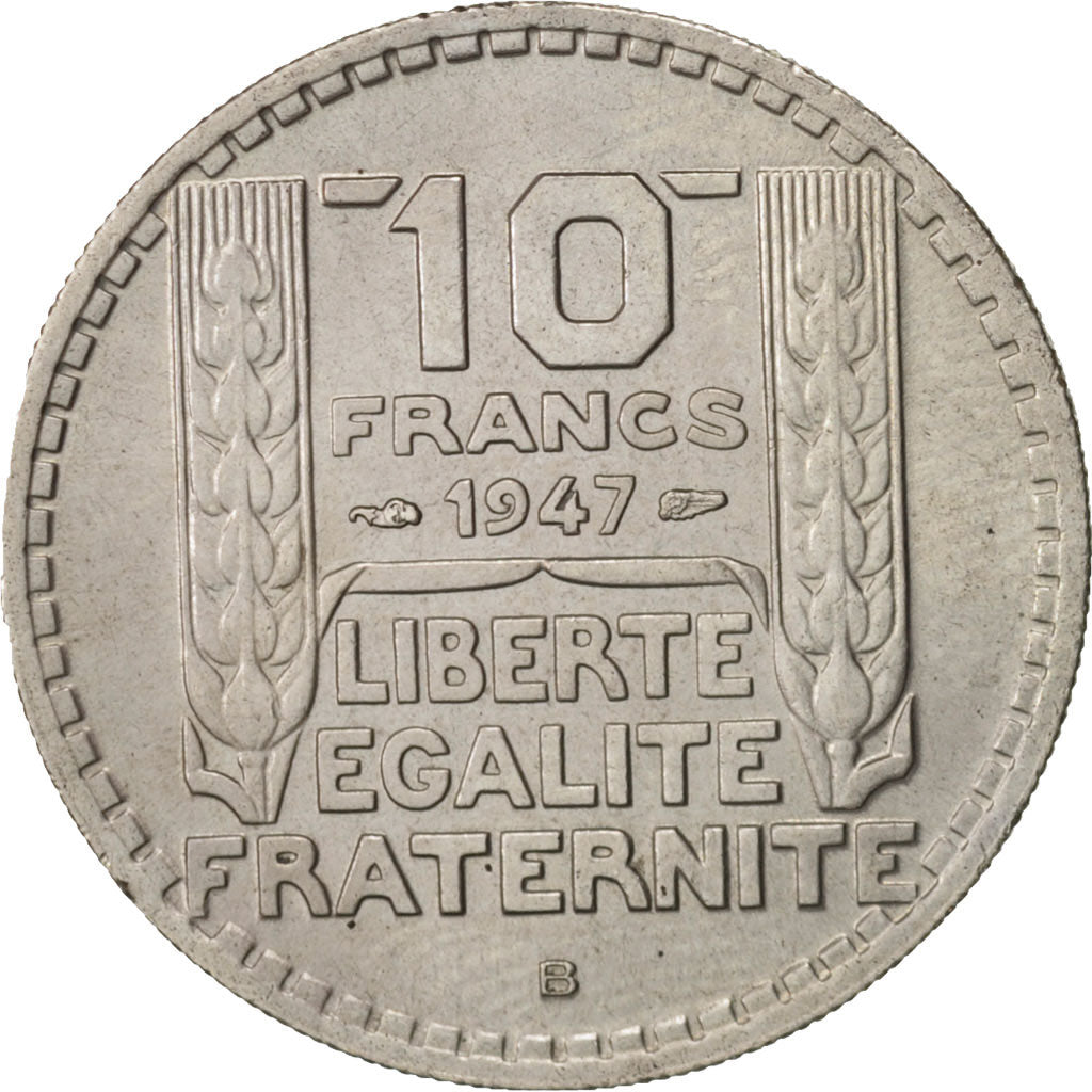 France, Turin, 10 Francs, 1947, Beaumont - Le Roger, AU(55-58), Copper-nickel