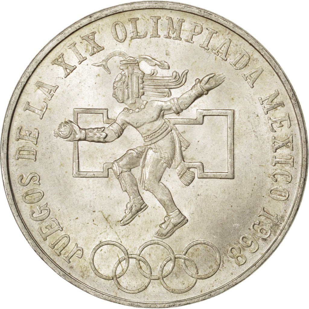 MEXICO, 25 Pesos, 1968, Mexico, KM #479.1, AU(55-58), Silver, 38, 22.47