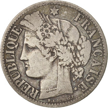 France, Cérès, 2 Francs, 1871, Paris, TB, Argent, KM:817.1, Gadoury:530