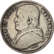 Munten, Italiaanse staten, PAPAL STATES, Pius IX, 20 Baiocchi, 1865, Roma, ZG+