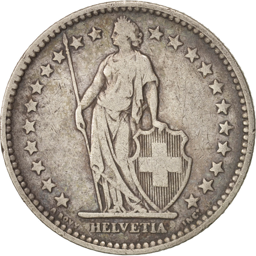Coin, Switzerland, 2 Francs, 1886, Bern, VF(20-25), Silver, KM:21