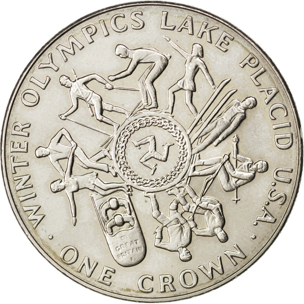 ISLE OF MAN, Crown, 1980, Pobjoy Mint, KM #64, MS(63), Copper-Nickel, 38.5,...