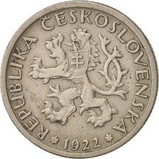 Coin, Czechoslovakia, Koruna, 1922, AU(50-53), Copper-nickel, KM:4