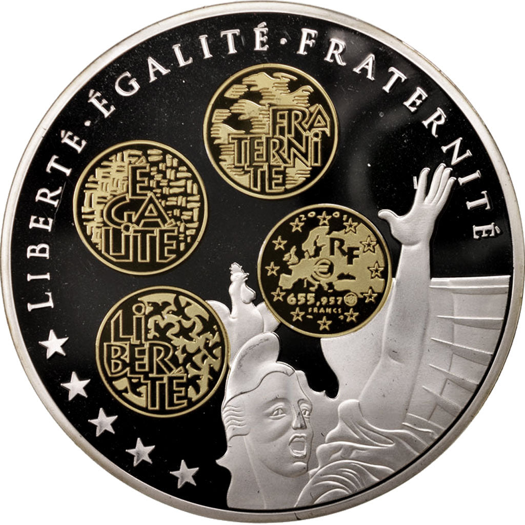 France, Medal, 10 ans d'adieu au Franc, Liberté, Égalité, Fraternité, Arts &