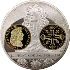 France, Medal, Histoire de la monnaie Française, Louis d'or de Louis XIV