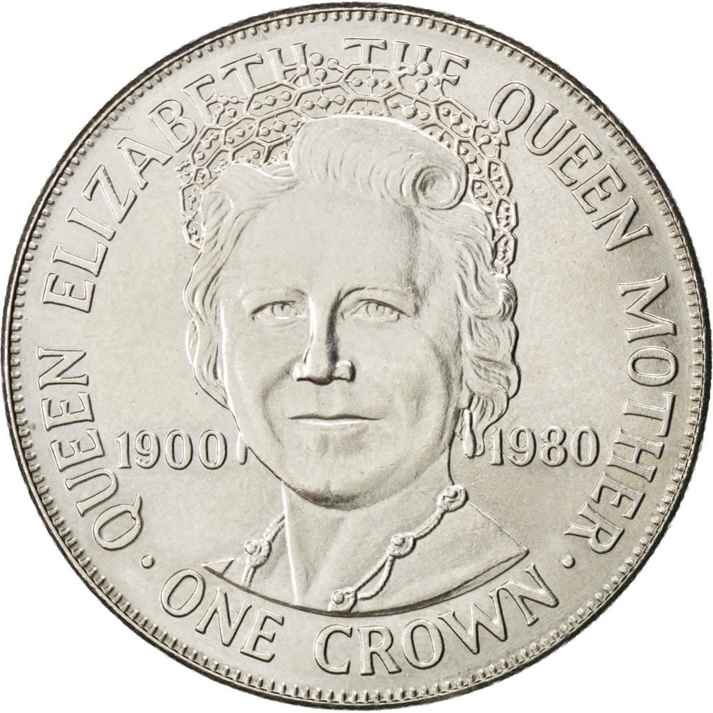 ISLE OF MAN, Crown, 1980, Pobjoy Mint, KM #68, MS(63), Copper-Nickel, 38.5,...