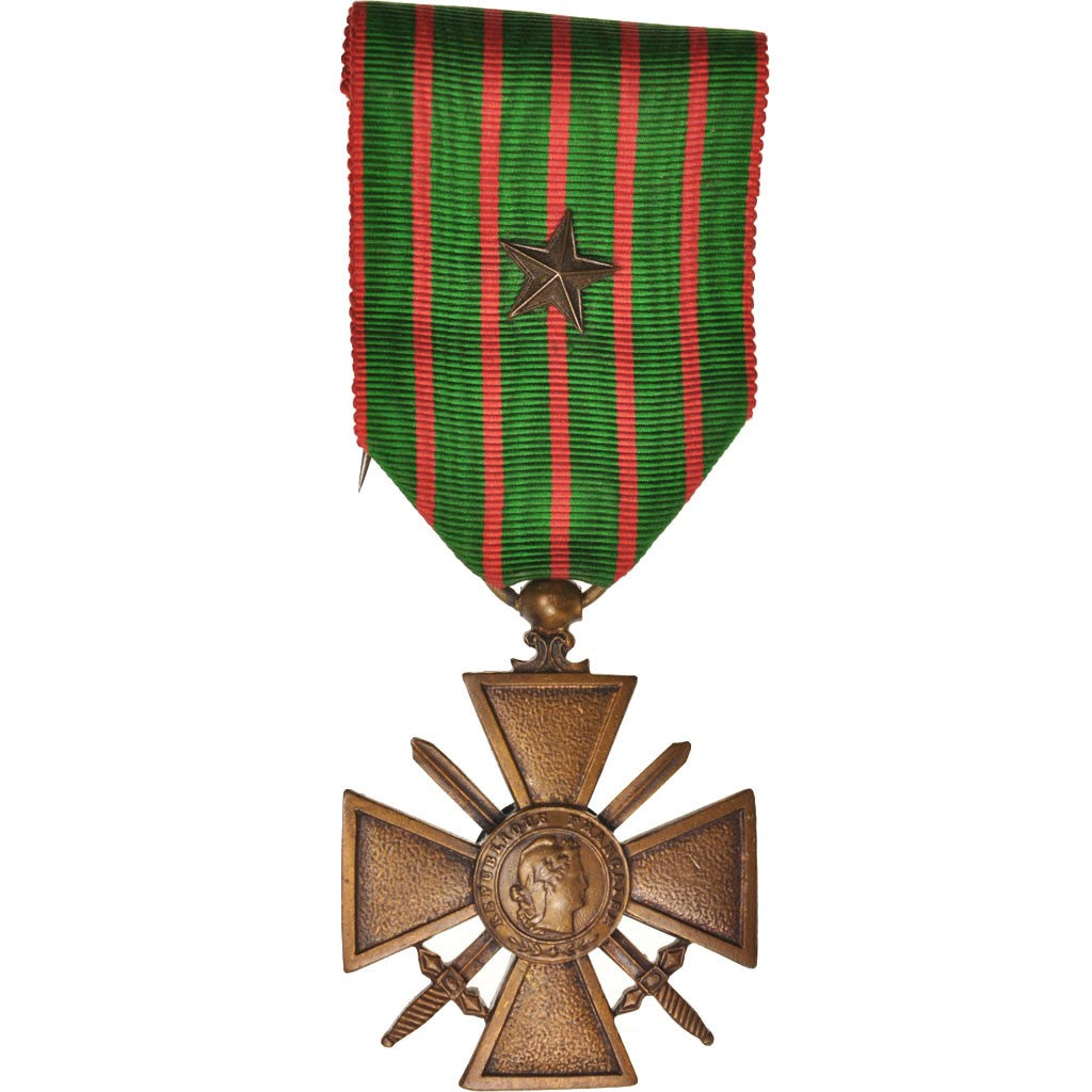 France, Croix de Guerre de 1914-1918, Medal, 1918, Excellent Quality, Bronze, 37