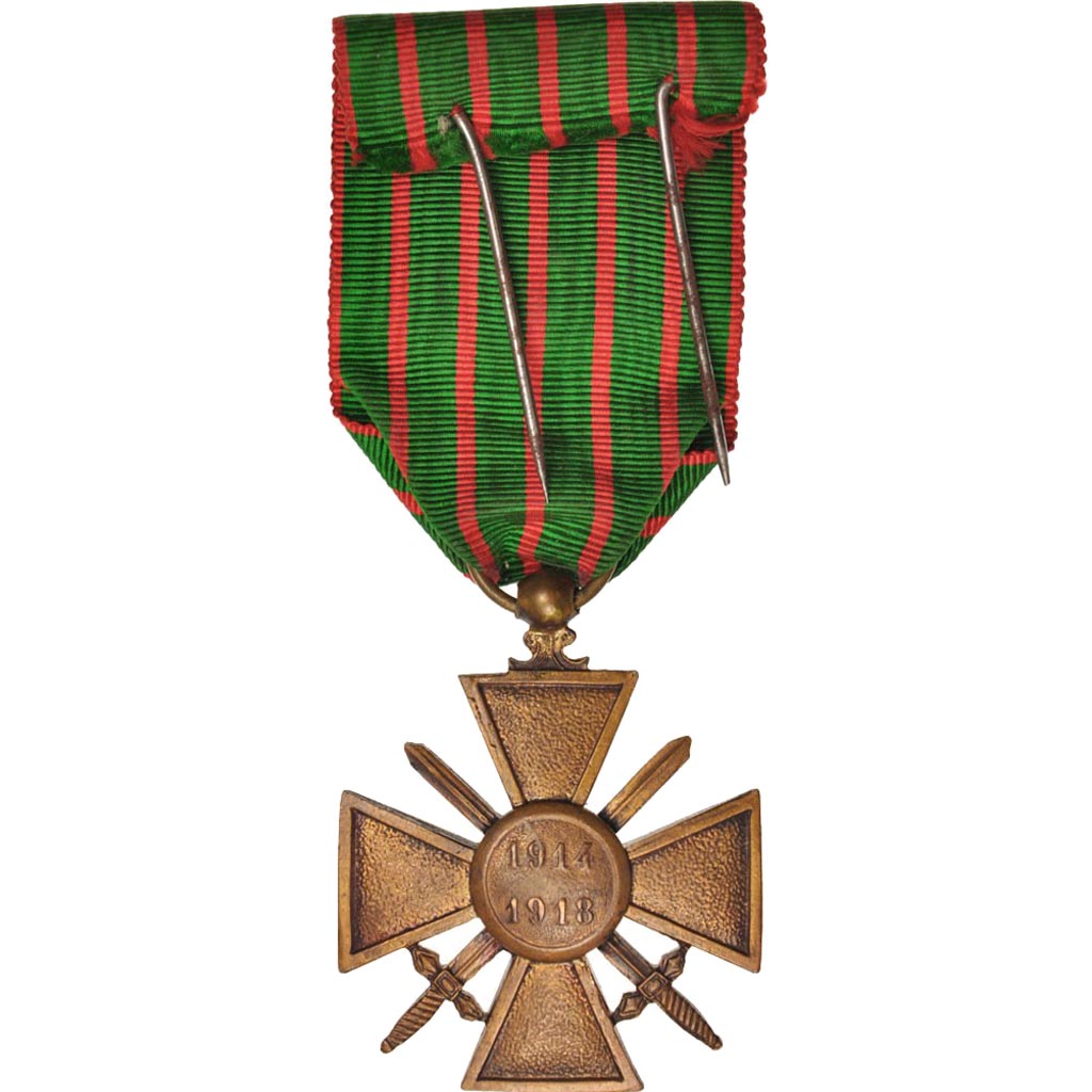 France, Croix de Guerre de 1914-1918, Medal, 1918, Excellent Quality, Bronze, 37