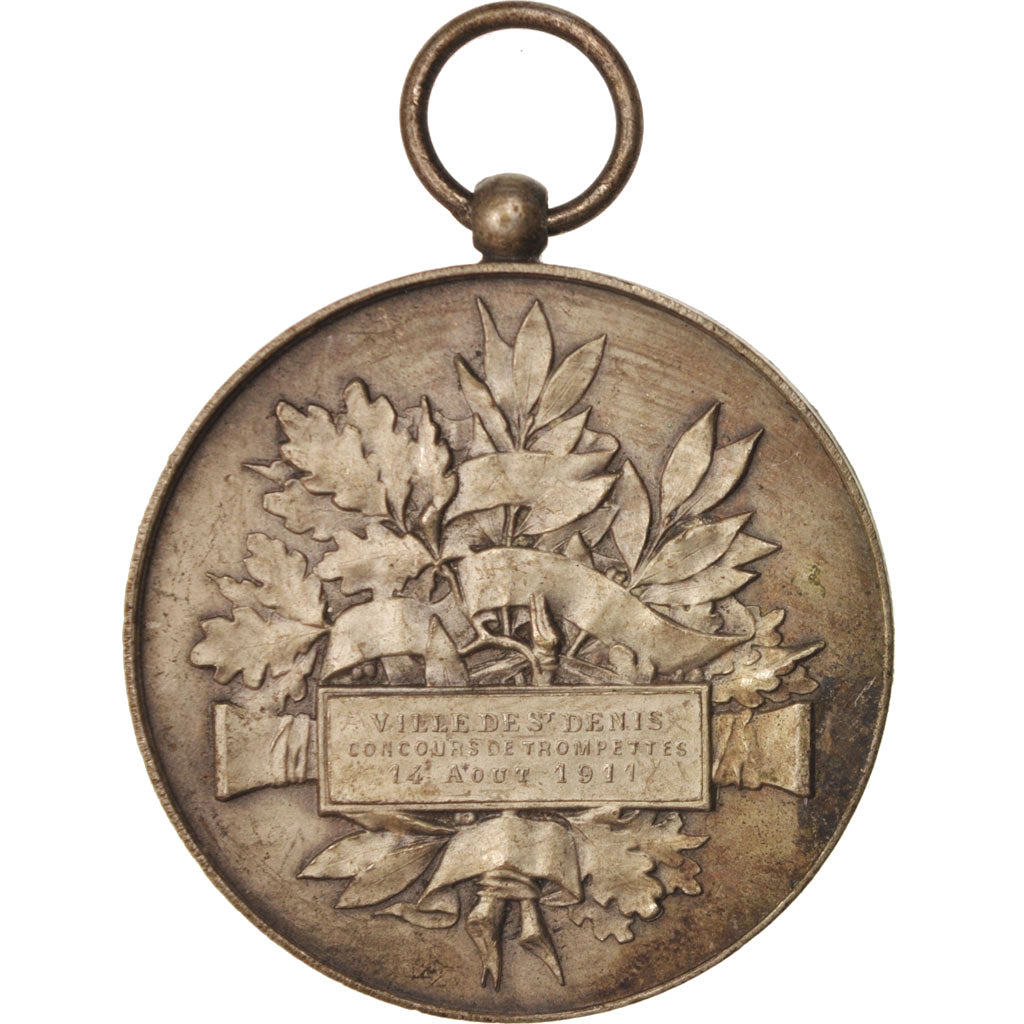 France, Medal, Ville de St Denis, Concours de Trompette, Arts & Culture, 1911