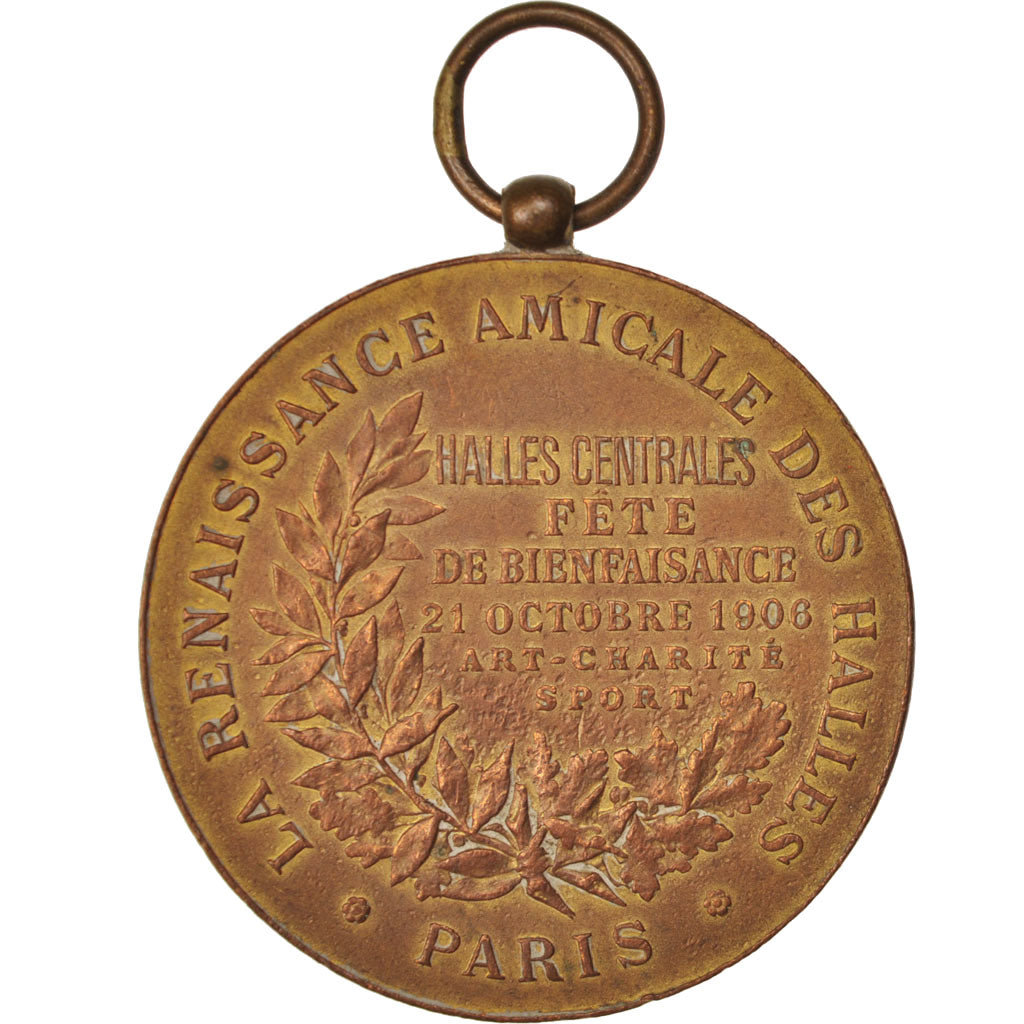 France, Medal, La renaissance amicale des Halles, Politics, Society, War, 1906