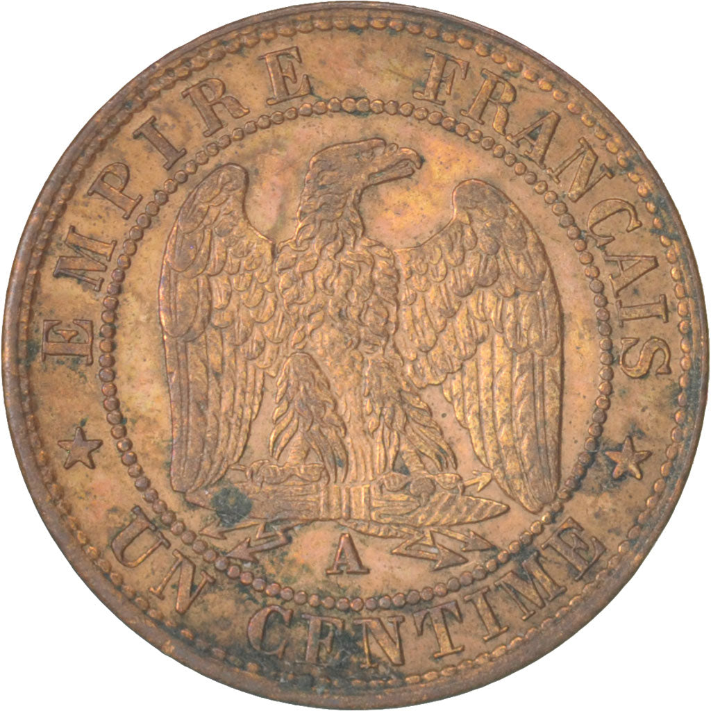 Coin, France, Napoleon III, Napoléon III, Centime, 1862, Paris, AU(50-53)